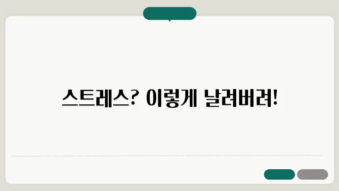 스트레스를 해소하는 방법
