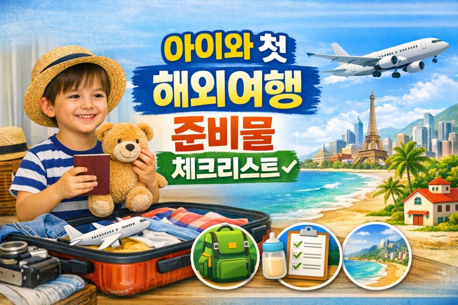 아이와 함께하는 첫 해외여행 준비물 체크리스트 썸네일.
