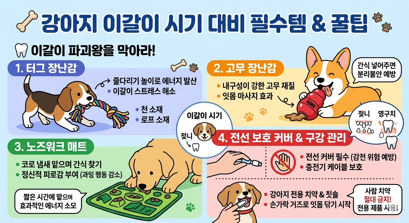 강아지 이갈이 시기 대비 필수템