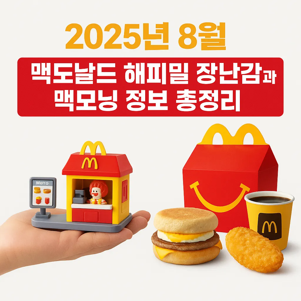 2025년 8월 맥도날드 해피밀 장난감과 맥모닝 정보 총정리