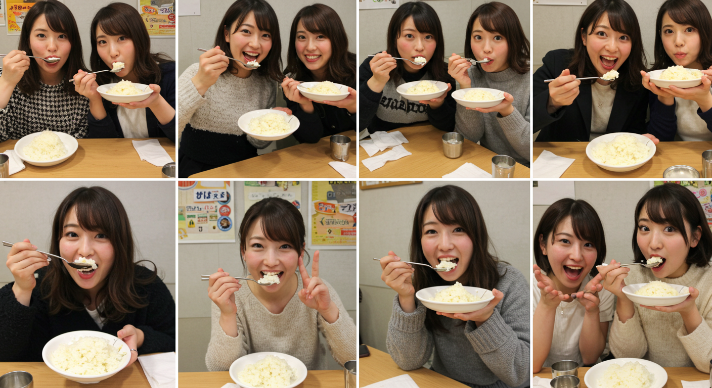 SNS에 한국 쌀밥을 올리는 일본 여성들.