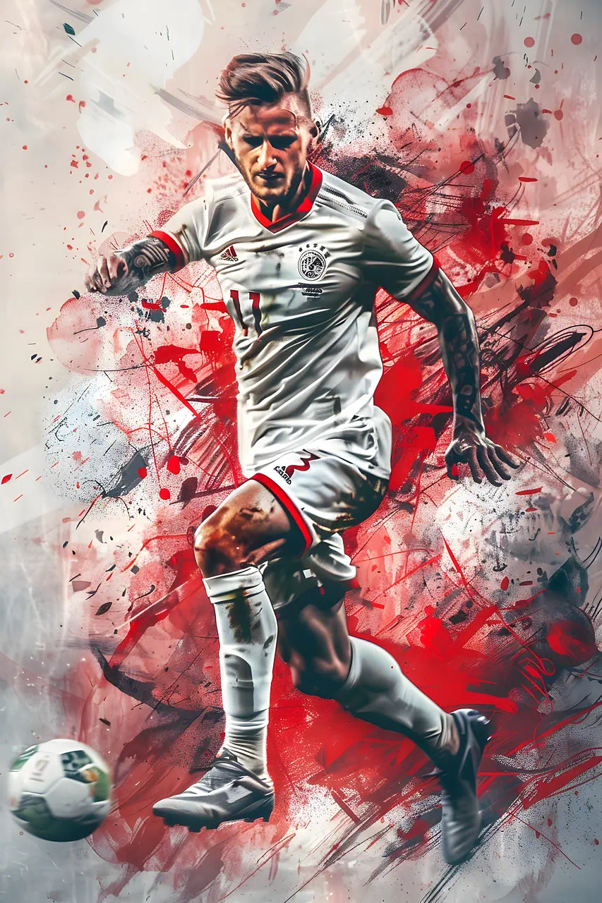 하얀색 유니폼을 입고있는 축구선수