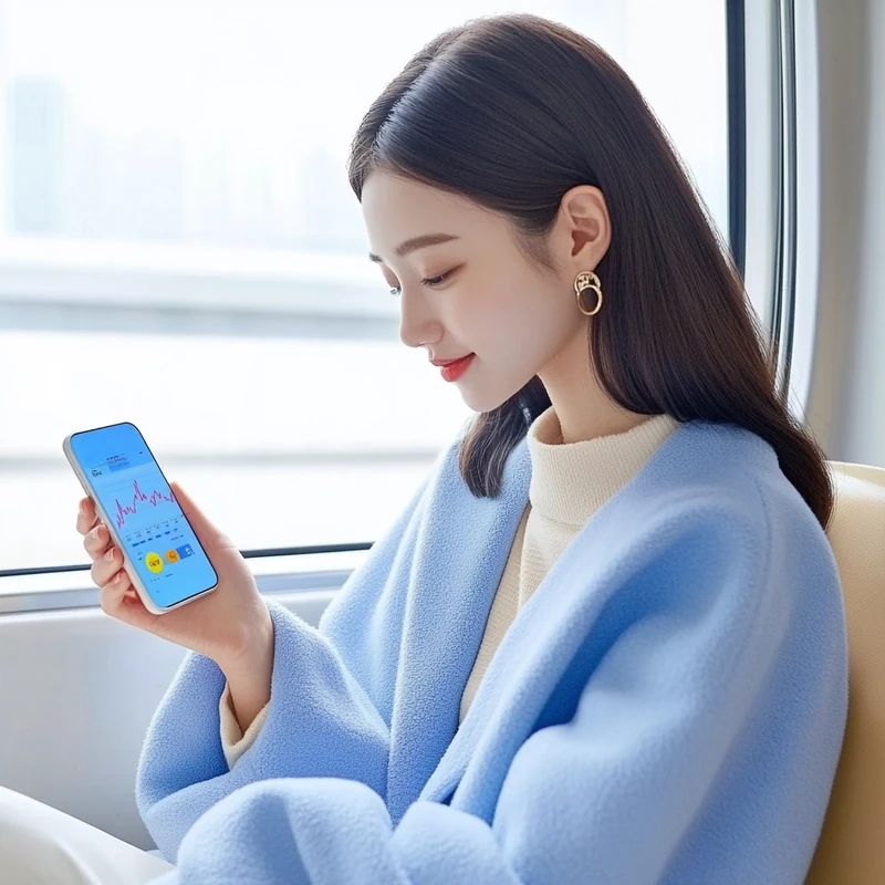 중국 AI ETF 투자 성과와 퇴직연금 전략을 스마트폰으로 확인하는 직장인의 분석적인 모습을 통해 최신 중국 인공지능 ETF 동향과 맞춤 연금 자산 배분 전략 정보가 담겨 있습니다.