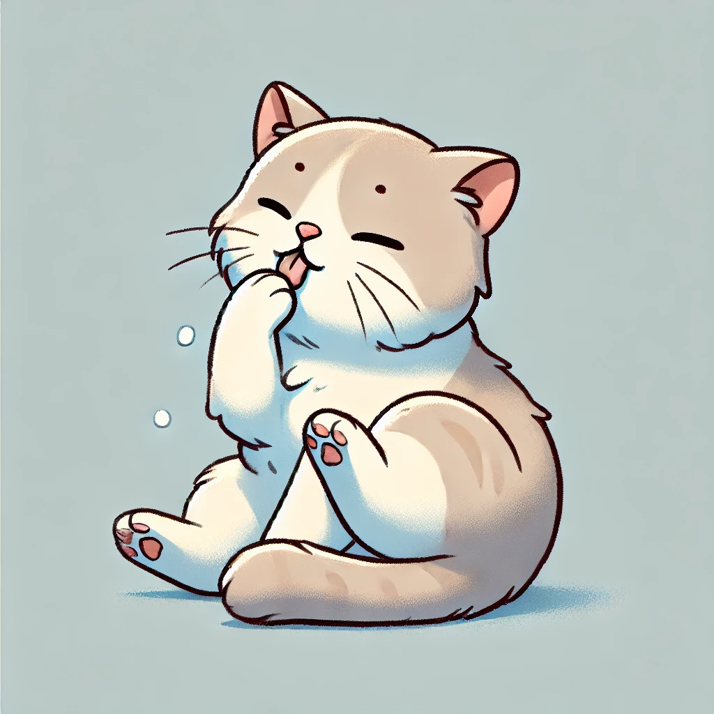 그루밍 시 털을 먹는 고양이! 털을 먹는 이유와 건강의 영향- 헤어볼 관리 및 위험한 상태 예방