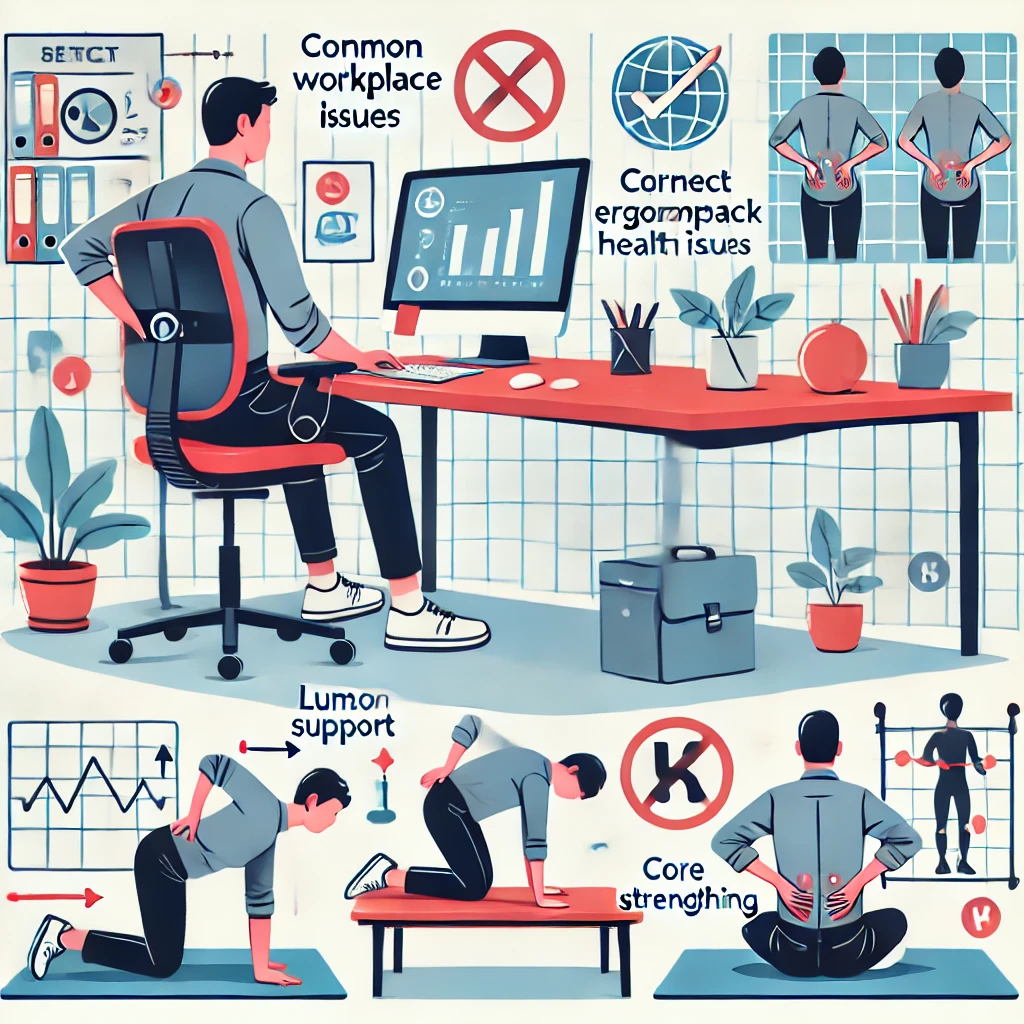 허리 통증과 같은 일반적인 직장 건강 문제를 예방하는 방법