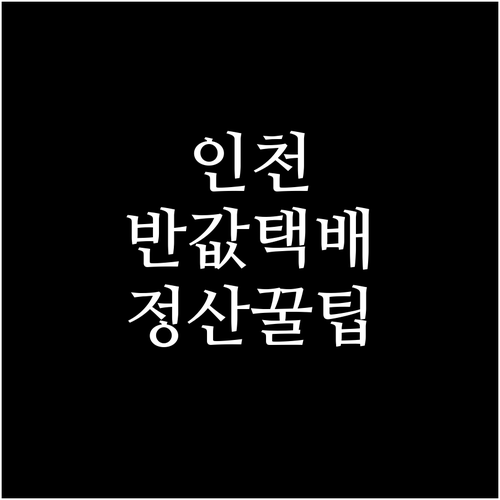 인천시 소상공인 반값택배 대상 확인 ..