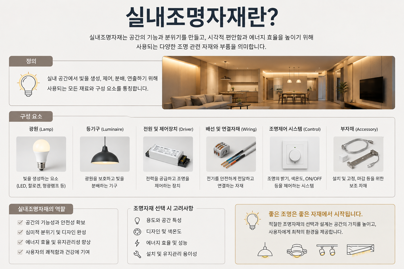 실내조명자재란