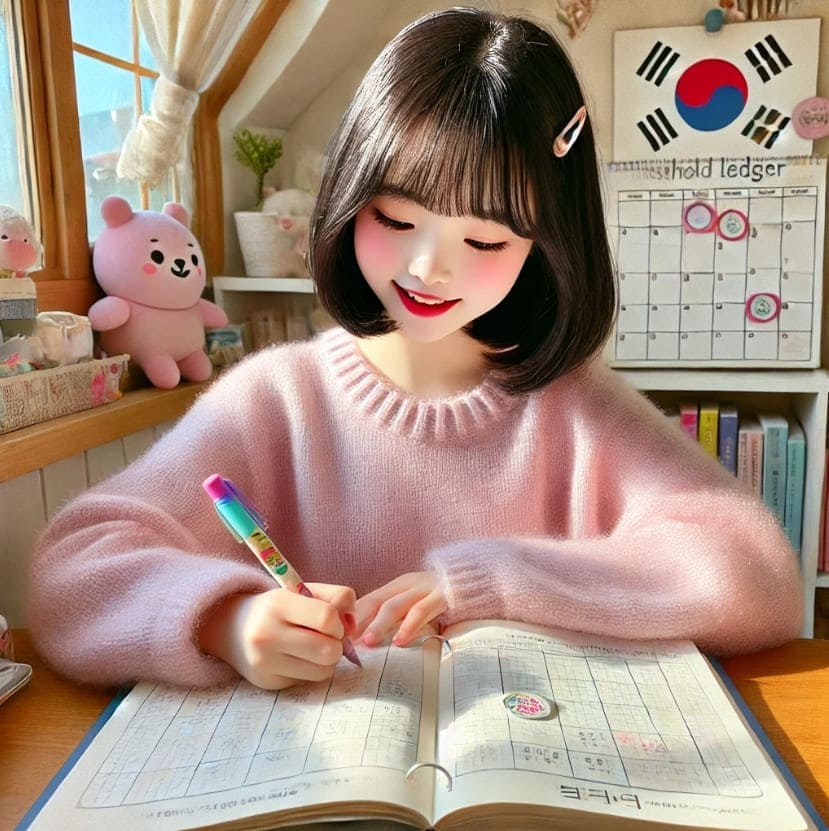 가계부-열심히-쓰고-있는-여자