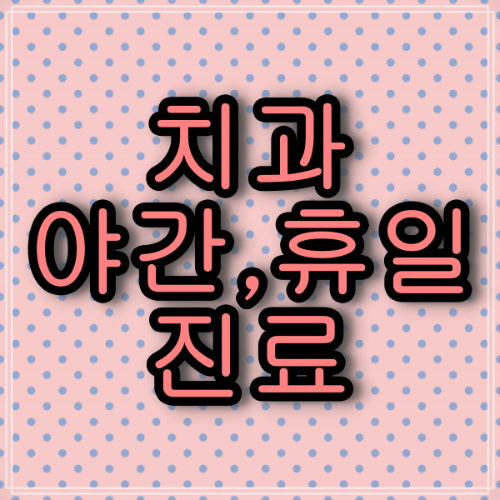 세종시 일요일 진료 치과. 공휴일 진료 치과