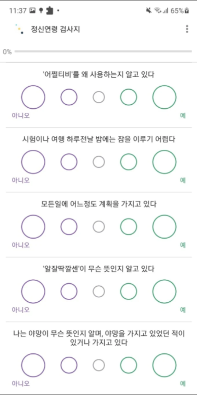 정신연령 테스트, MBTI 에니어그램 테스트