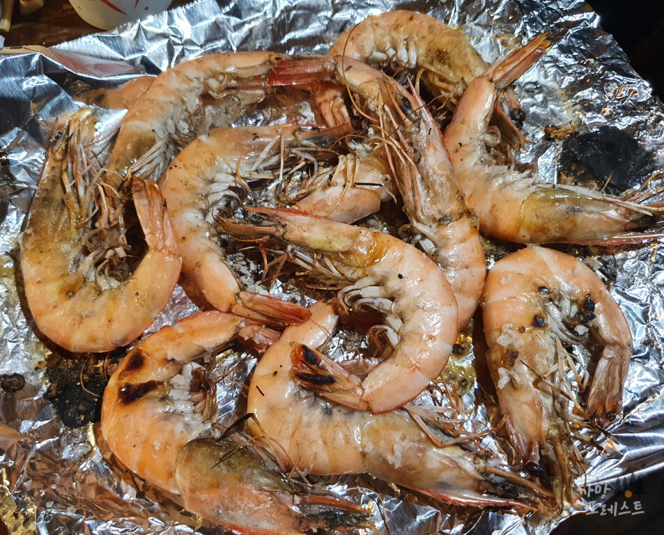 제부도 글램핑 새우구이