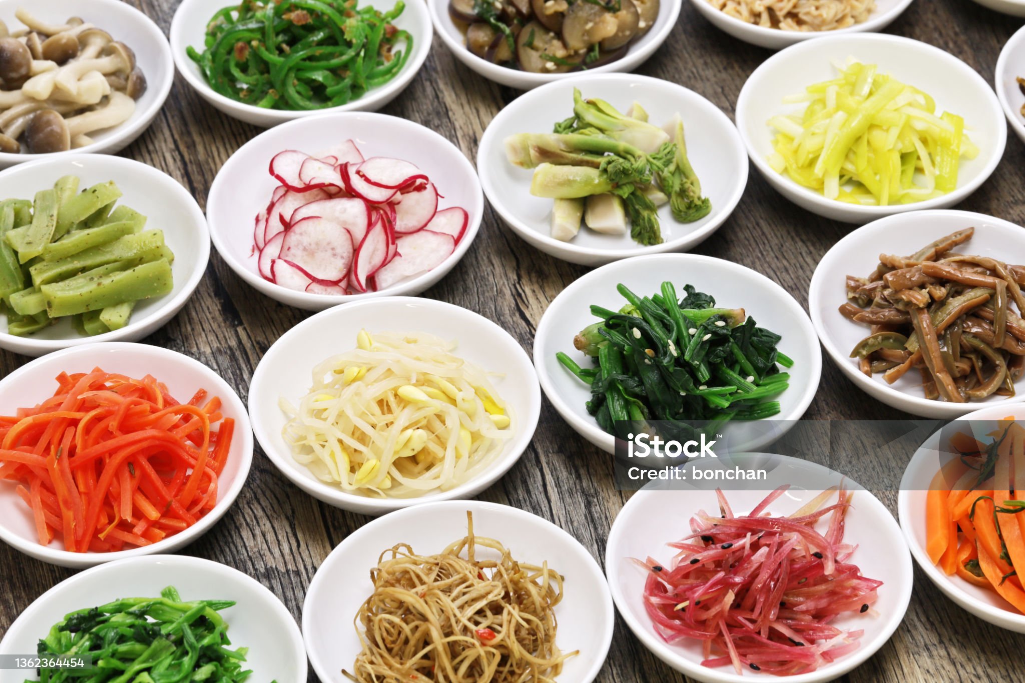 한국 나물 음식 관련 사진