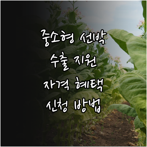 2025 중소형 선박 수출 지원 사업..