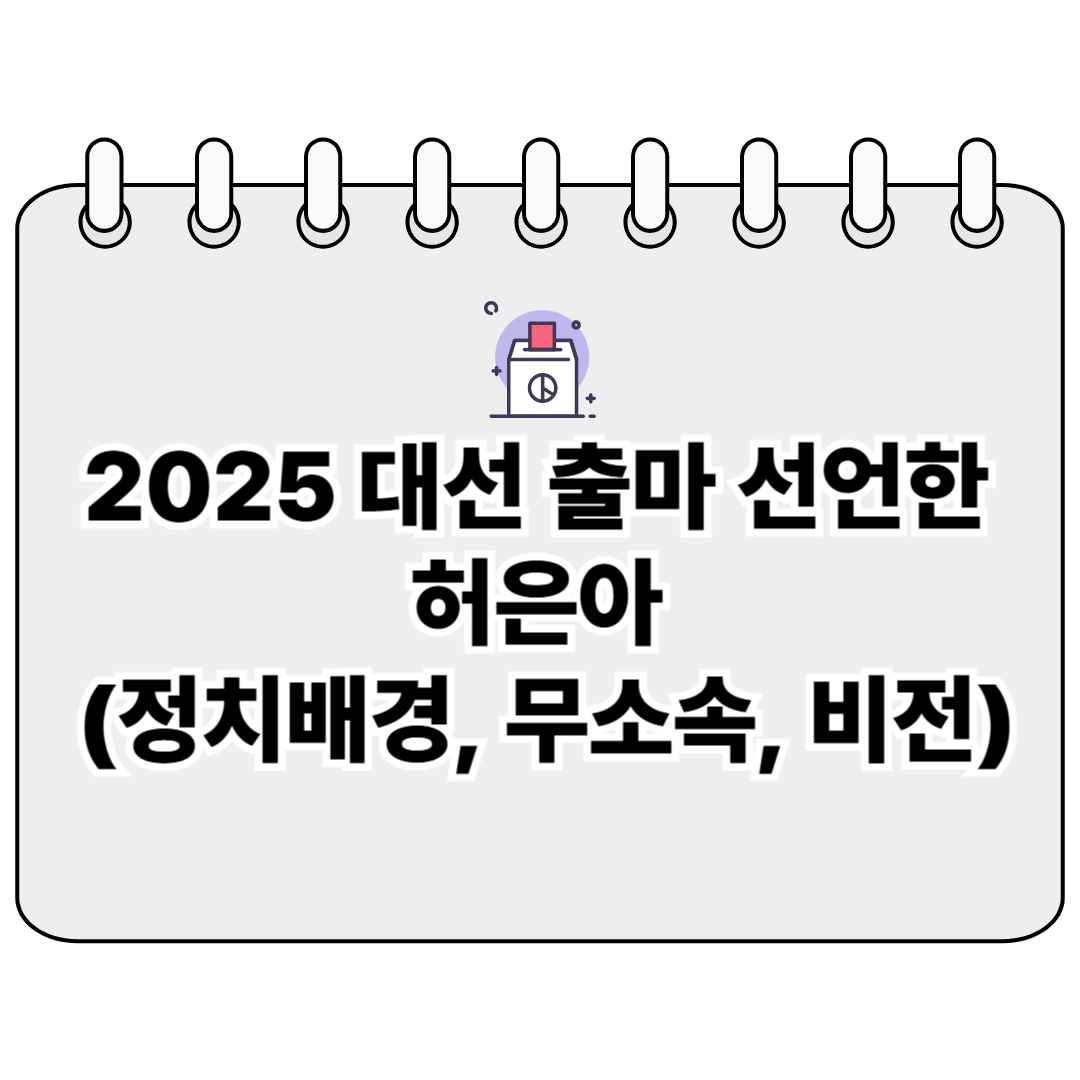 2025 대선 출마 선언한 허은아 포스터 사진