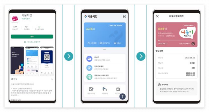 모바일-서울지갑-설치-회원가입-행복카드-관리