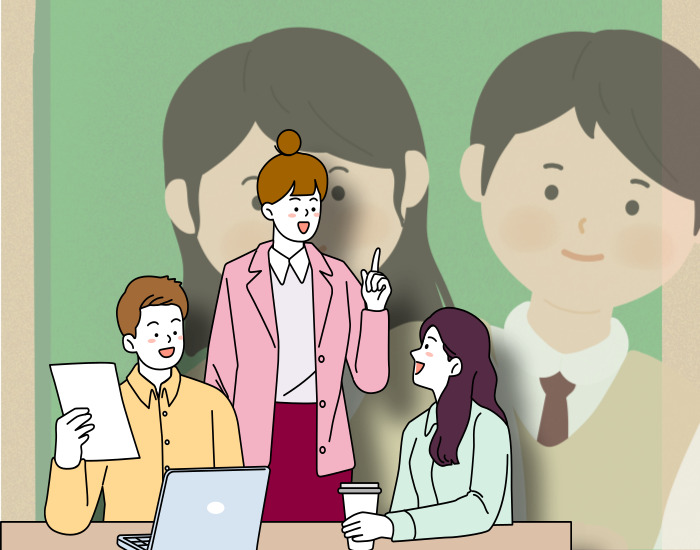 학부모 운영위원회 회의를 하는 모습