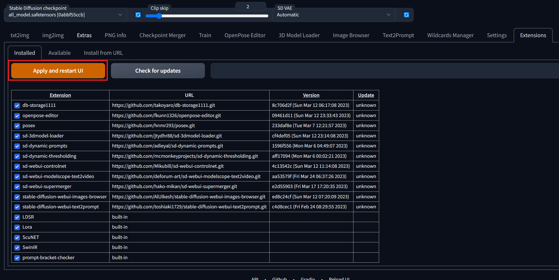 사진5-Stable-Diffusion-WebUI의-Extensions-화면2