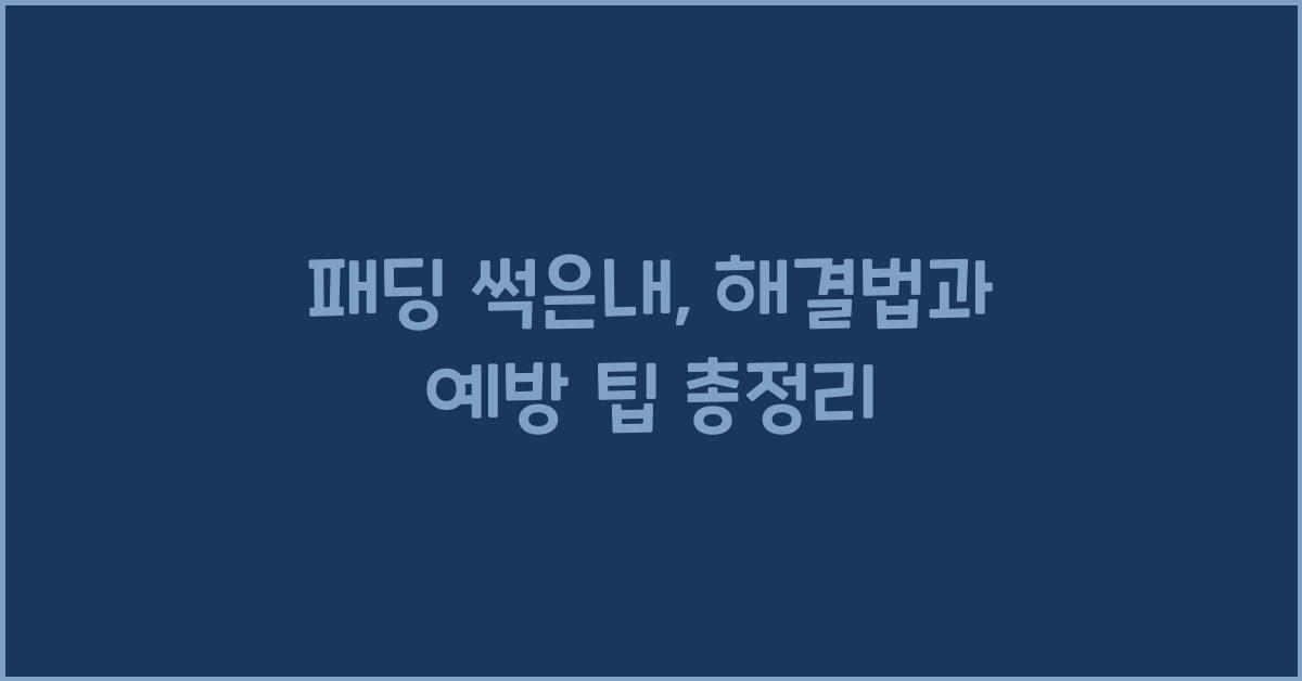 패딩 썩은내