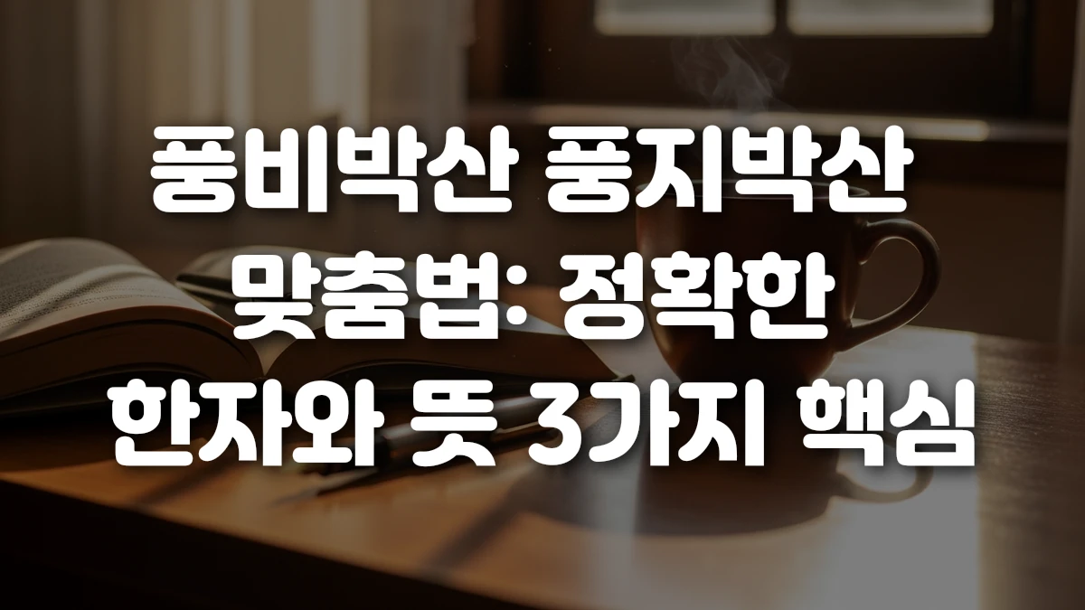 풍비박산 풍지박산 맞춤법 정확한 한자와 뜻 3가지 핵심