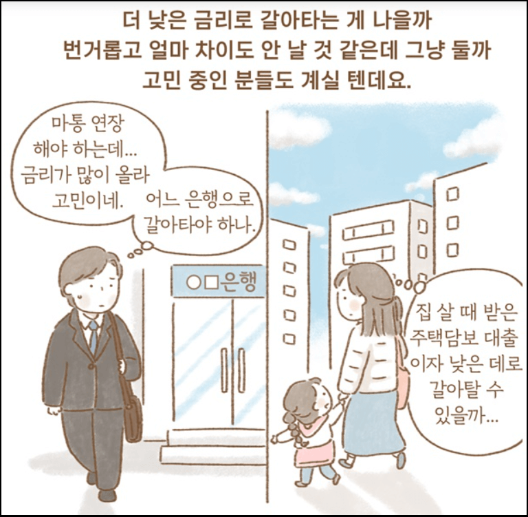 온라인&middot;원스톱-대환대출-비교서비스-이용방법-안내-주담대-은행방문없이-대출비교환승-앱으로간단히