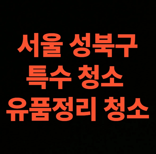 서울시 성북구 유품정리 업체 후기 원룸 청소 비용