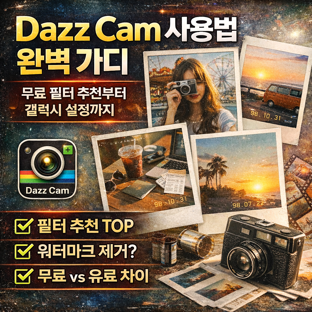 Dazz Cam 사용법 완벽 정리｜무료 필터 추천부터 갤럭시 설정까지