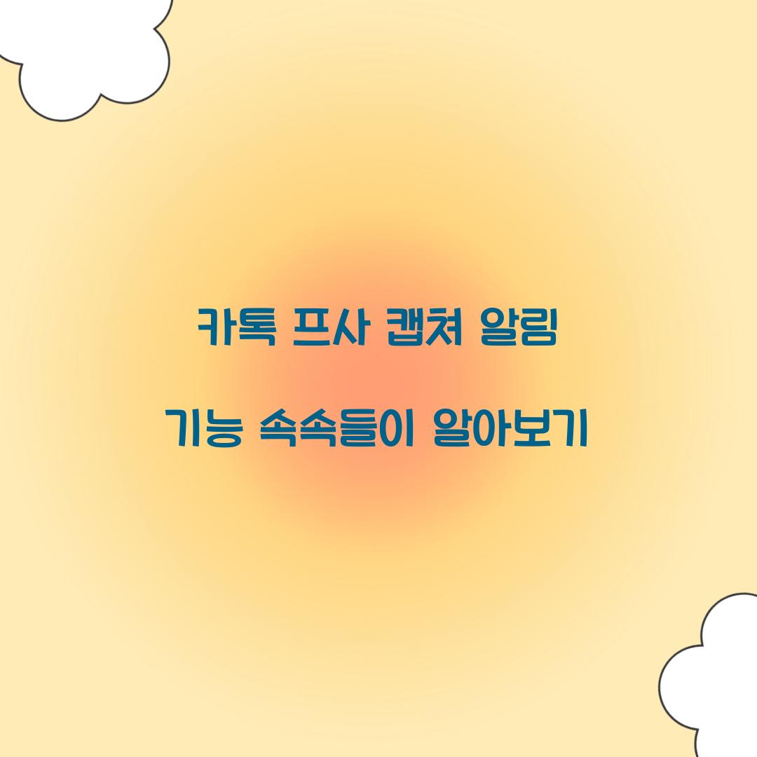 카톡 프사 캡쳐 알림