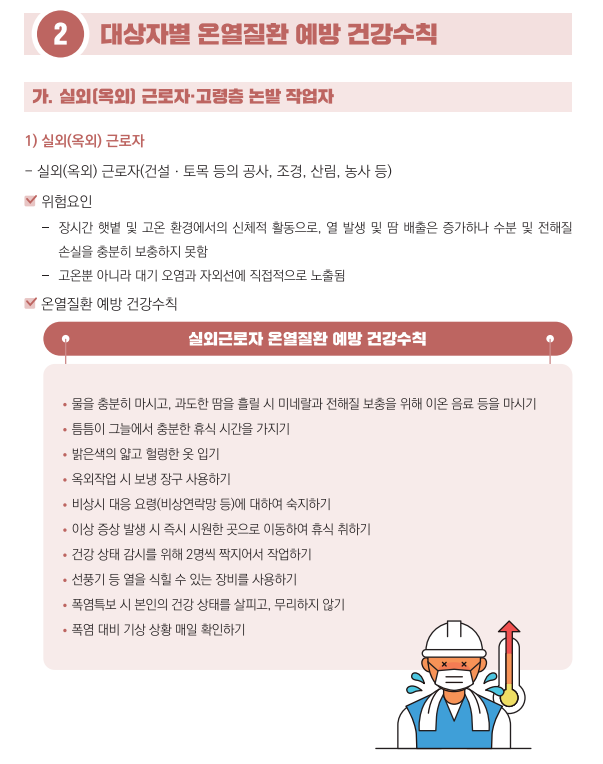2025 건설현장 폭염 의무화, 2시간 20분 휴식 가이드 (출처 : 정책브리핑)