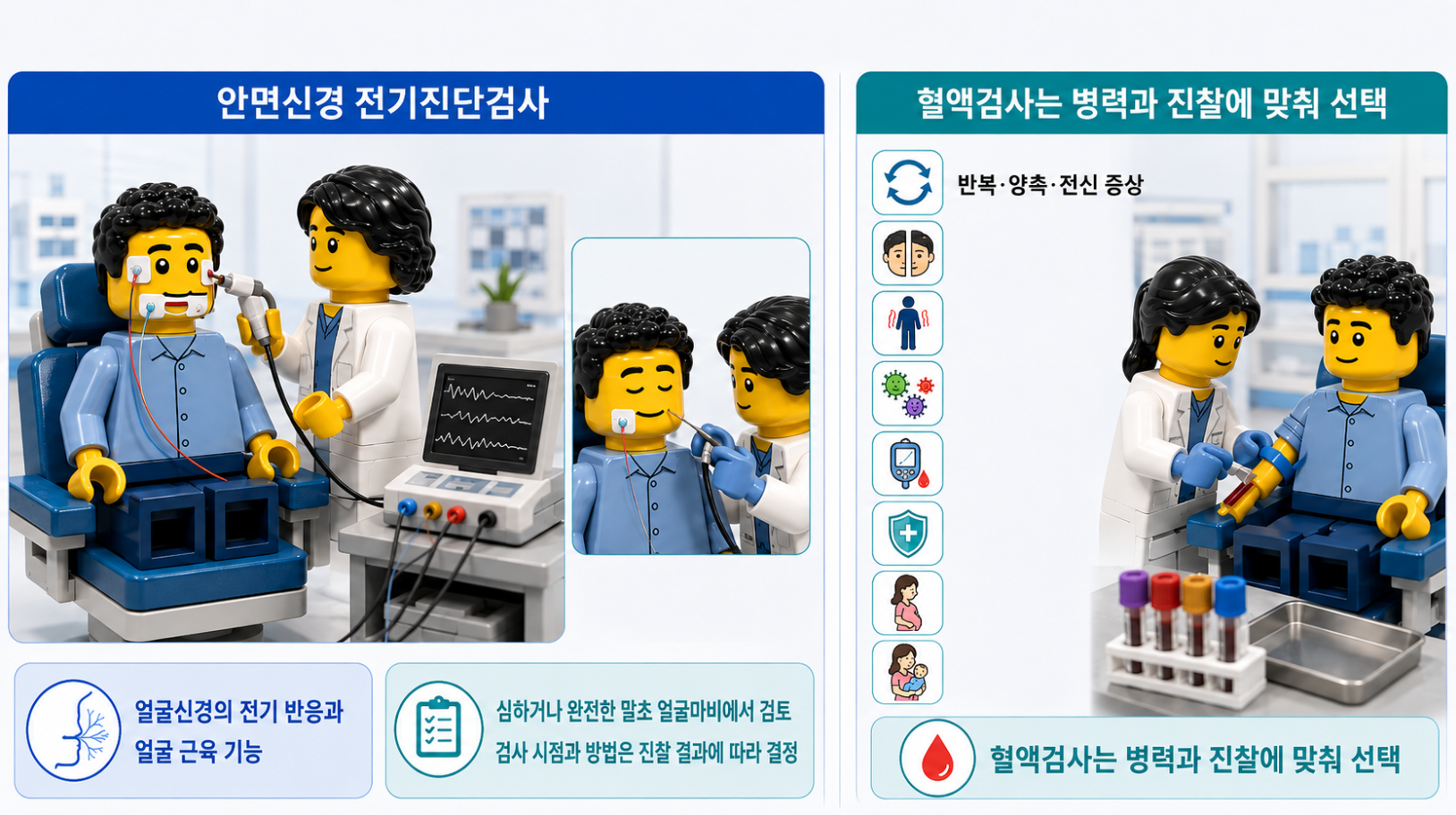 심한 말초 얼굴마비의 안면신경 전기진단검사와 병력에 따른 혈액검사 선택