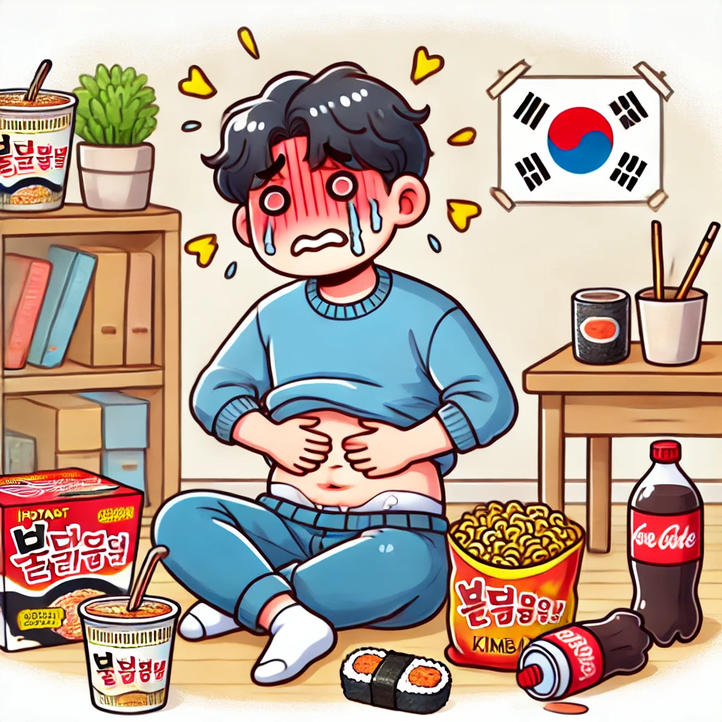 한국인의 변비에 관련된 사진