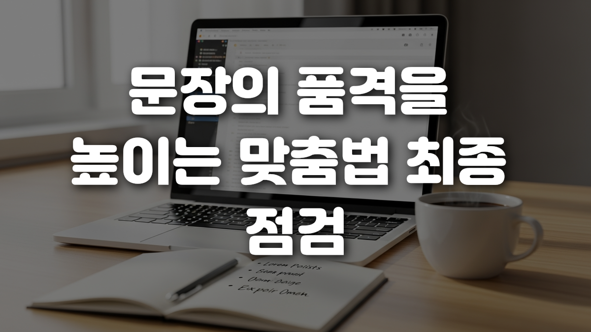 문장의 품격을 높이는 맞춤법 최종 점검