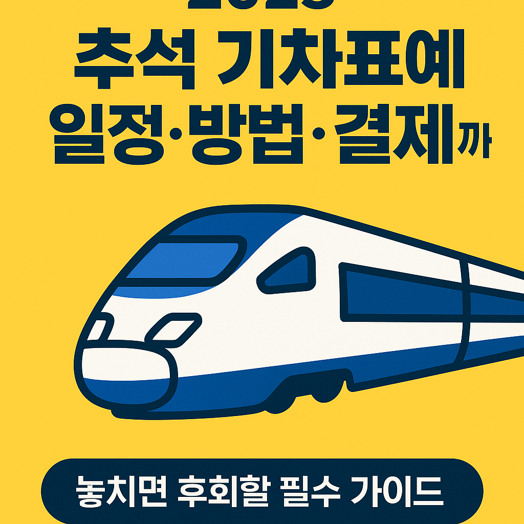 2025 추석 기차표 예매 일정·방법·결제까지|놓치면 후회할 필수 가이드