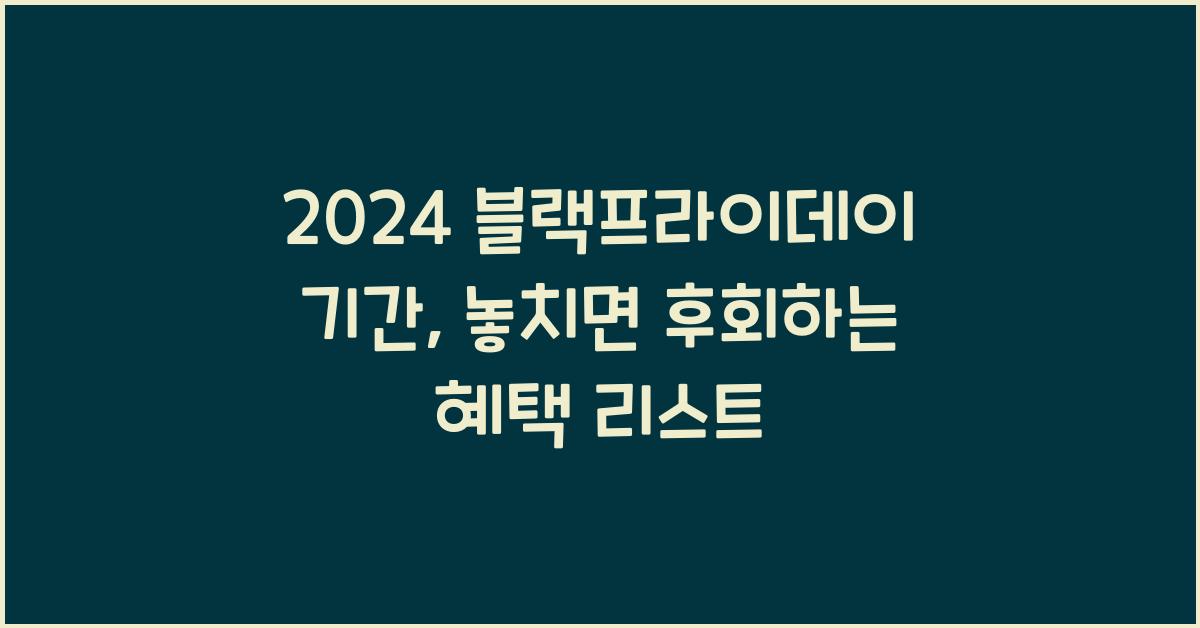 2024 블랙프라이데이 기간