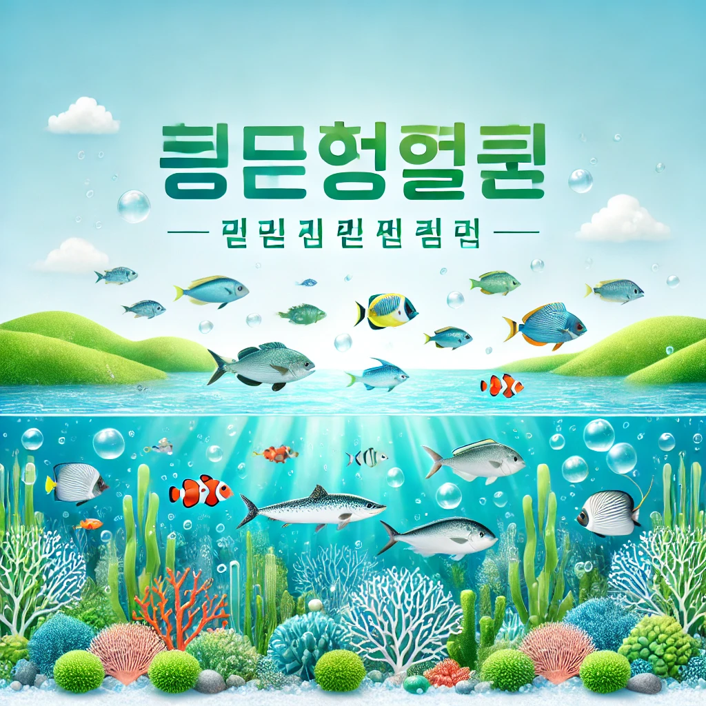이 썸네일은 어족 자원 회복과 지속 가능한 어업을 주제로 한 프로젝트 사례와 방안에 관한 글을 위해 디자인되었습니다. 청량한 바닷속 배경에 건강한 산호초와 다양한 어종이 평화롭게 헤엄치는 장면을 통해 해양 생태계 보존의 중요성을 강조했습니다. 푸른 바다와 초록 식물이 조화를 이루며 깨끗한 환경을 상징하고, 상단의 &quot;어족 자원 회복과 지속 가능한 어업&quot;이라는 문구가 제목으로 삽입되어 독자들이 주제를 쉽게 이해할 수 있습니다.