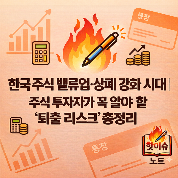 한국 주식 밸류업&middot;상폐 강화 시대 ❘ 주식 투자자가 꼭 알아야 할 &lsquo;퇴출 리스크&rsquo; 총정리