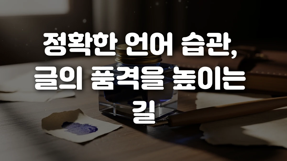 정확한 언어 습관 글의 품격을 높이는 길