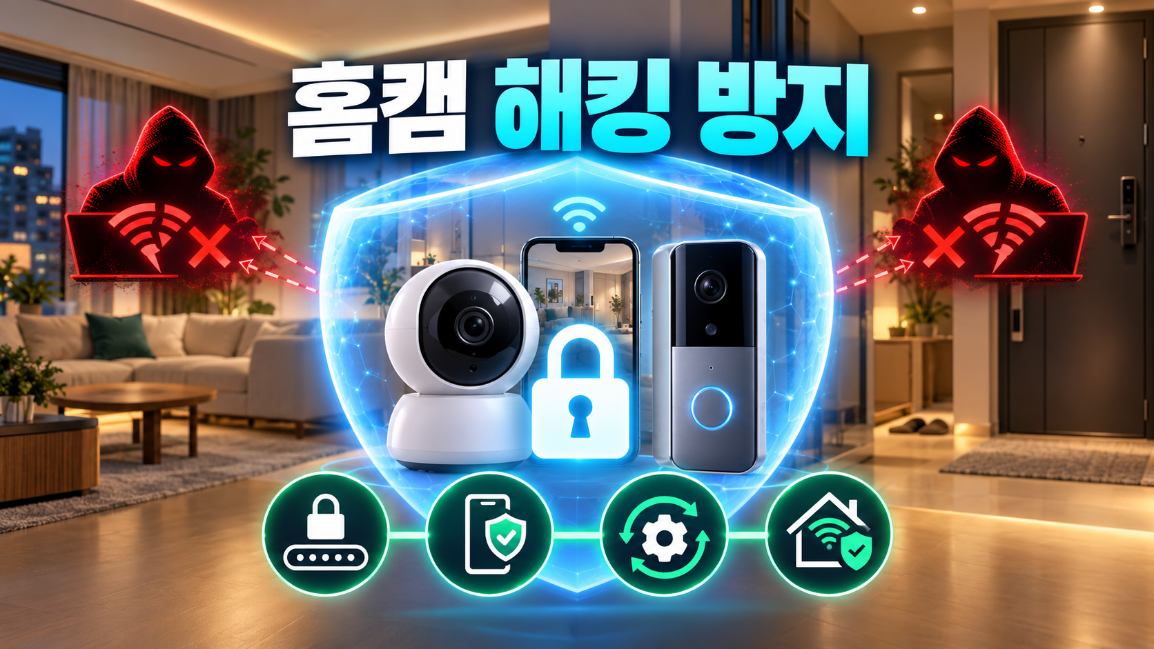 우리 집 거실이 생중계된다? 가정용 홈캠·도어벨 해킹 방지 필수 설정 4단계