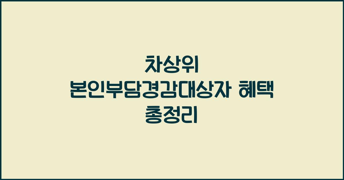 차상위 본인부담경감대상자
