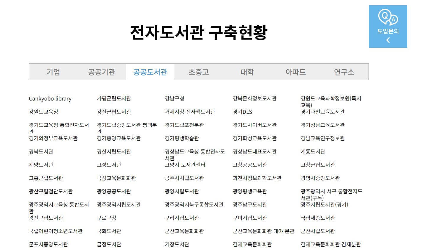 공공도서관 목록