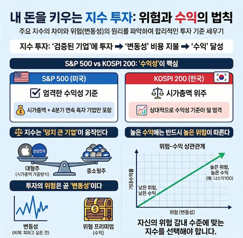 주가지수의 이해, 위험과 변동성의 관계 인포그래픽