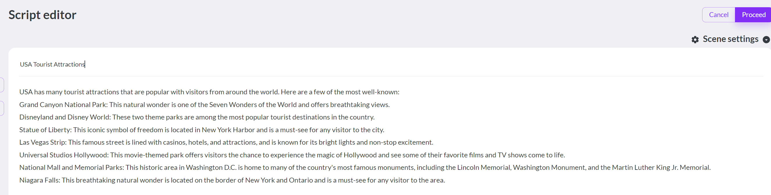 pictory script editor
