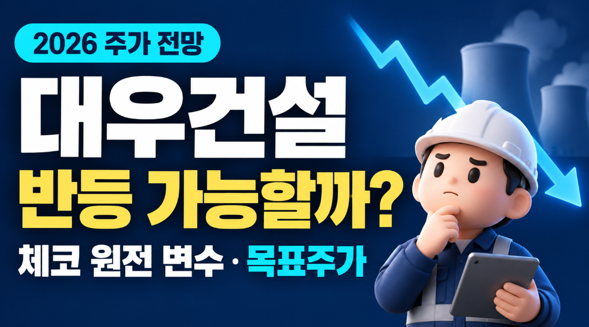 대우건설 주가 전망 2026|체코 원전 시공계약 결렬로 급락, 반등 가능성과 목표주가