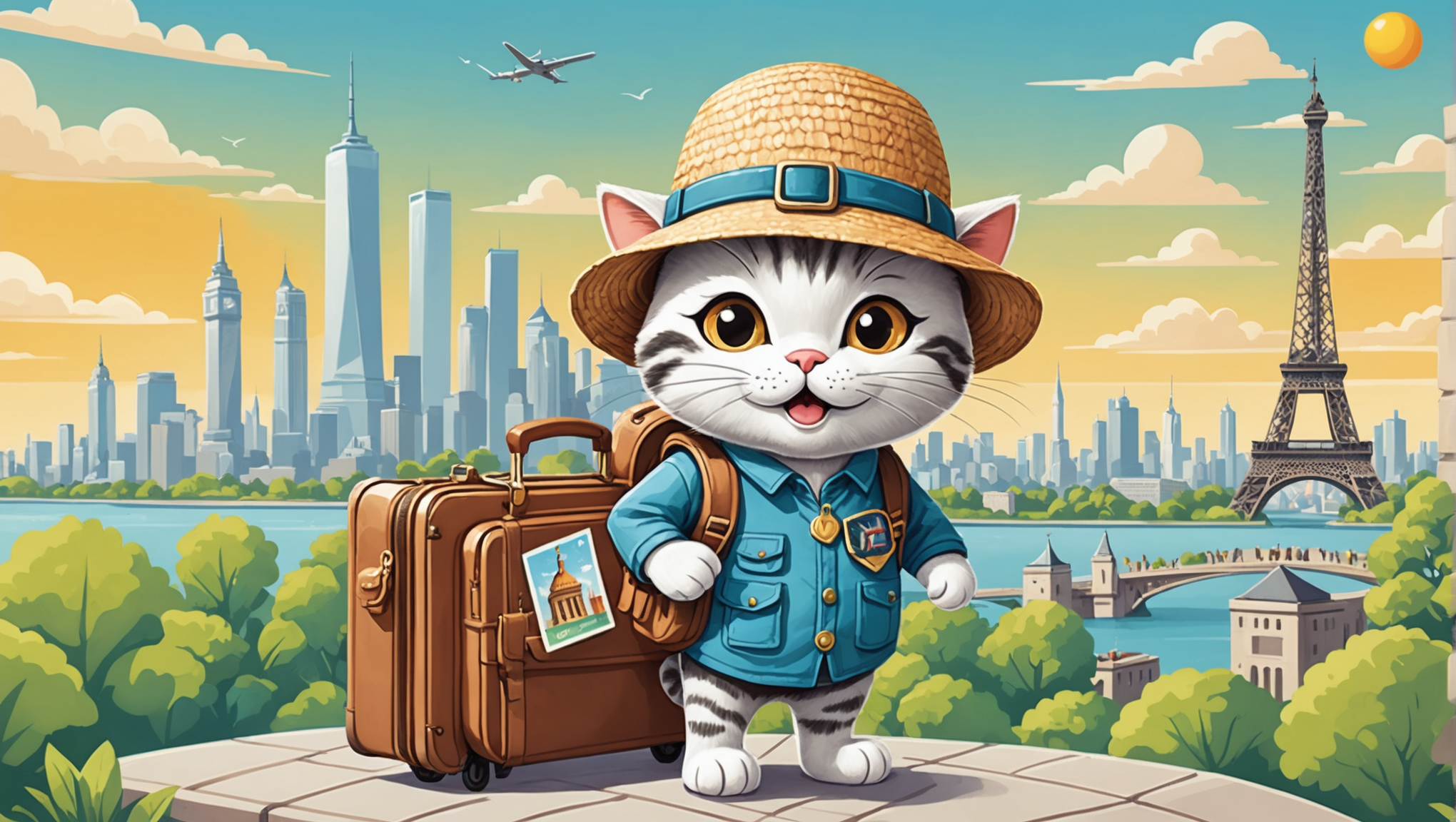 여행 가는 고양이 그림