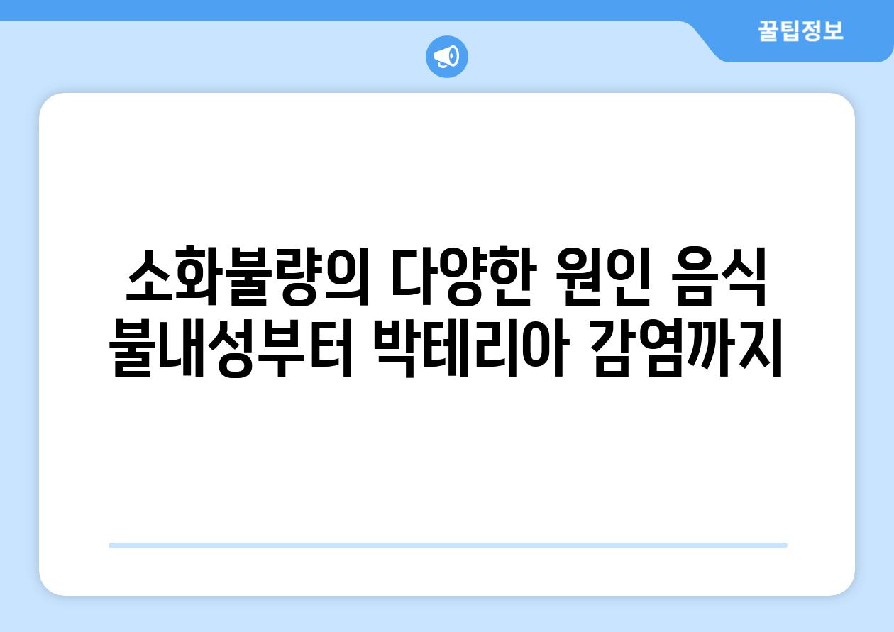 소화불량의 다양한 원인 음식 불내성부터 박테리아 감염까지