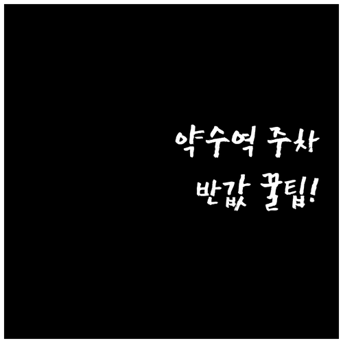 약수역 공영주차장 요금 감면 대상과 ..