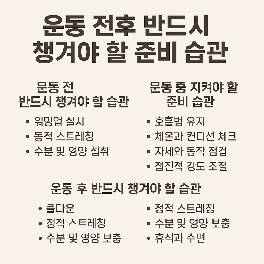 운동 전후 반드시 챙겨야 할 준비 습관