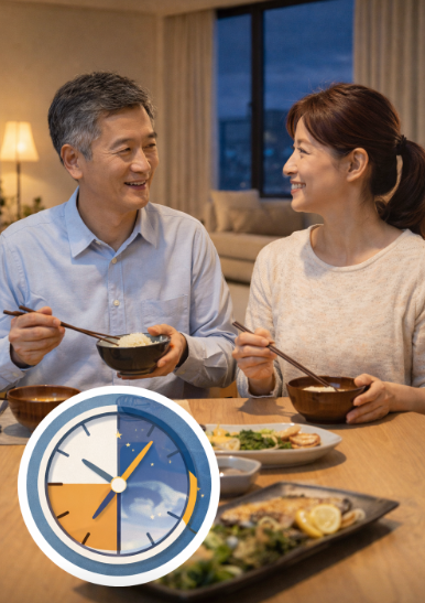 부부가 저녁 식사하는 모습