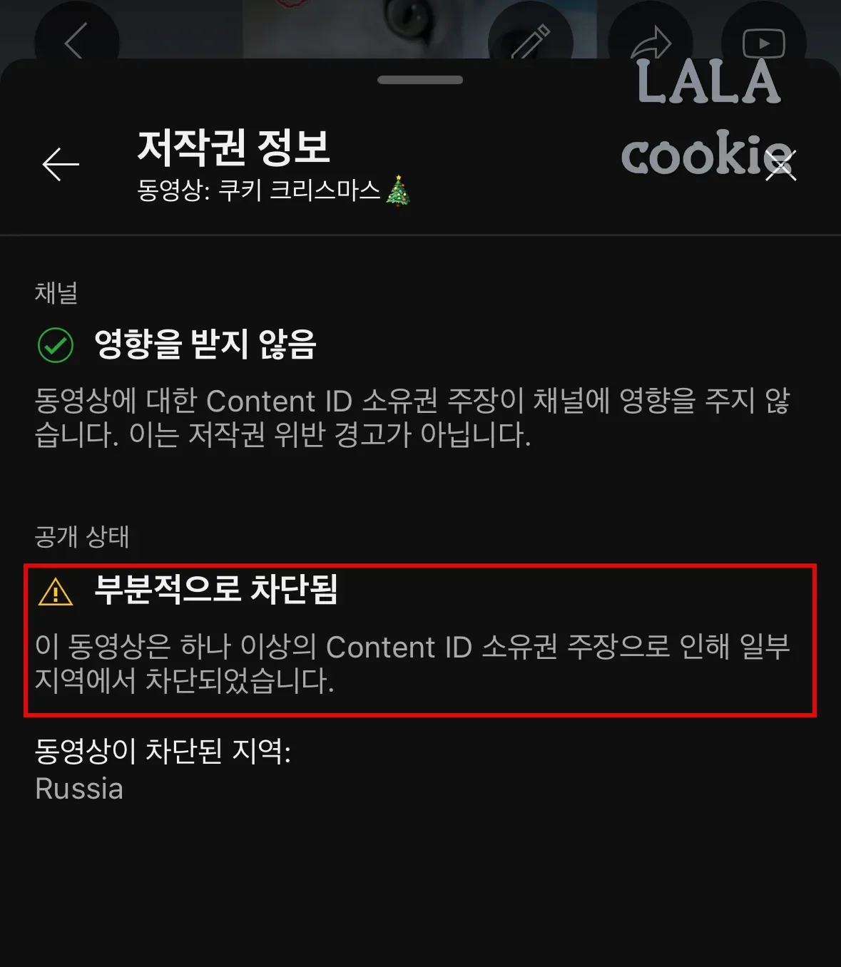 유튜브-저작권-영상-차단-공개-상태