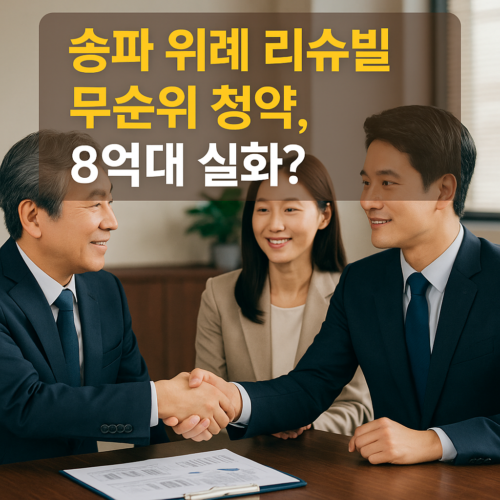 송파 위례 리슈빌 무순위 청약, 8억대 분양 실화인가요? 자격 조건부터 일정까지 총정리