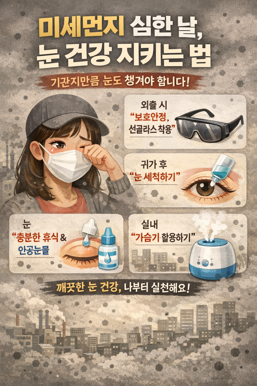 미세먼지 심한 날, 눈 건강 지키는 법 <기관지만큼 눈도 챙겨야 합니다>